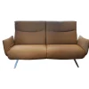 Sofa Marsala Bezug Stoff Q2 Fashion Grau Beige Gestell Edelstahloptik Gebürstet Mit Verstellbaren Armlehnen