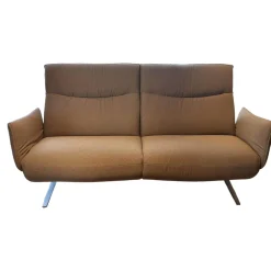 Sofa Marsala Bezug Stoff Q2 Fashion Grau Beige Gestell Edelstahloptik Gebürstet Mit Verstellbaren Armlehnen