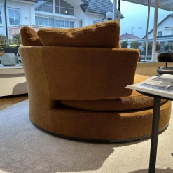 Sofa Maxalto Amoneus Stoff Velour Milo Tabak Braun Gestell Graphit mit 5 Kissen