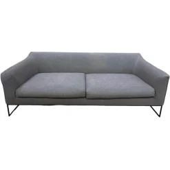 Sofa Mell 17311 Stoff 9127 Braun Grau Fußrahmen Feinstruktur Schwarzbraun Inklusive Filzgleiter