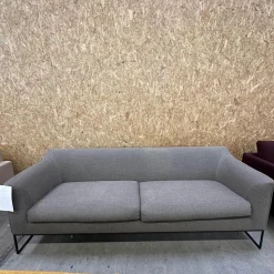 Sofa Mell 17311 Stoff 9127 Braun Grau Fußrahmen Feinstruktur Schwarzbraun Inklusive Filzgleiter