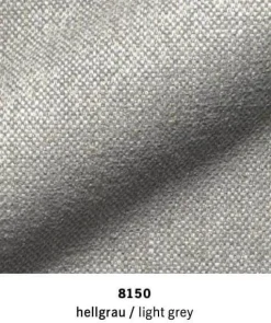 Sofa Mell Lounge B190 Stoff 8150 Hellgrau Gestell Metall mit 2 Rückenkissen