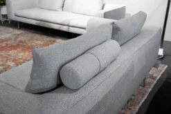 Sofa Mell Lounge B190 Stoff 8150 Hellgrau Gestell Metall mit 2 Rückenkissen