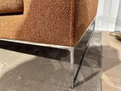 Sofa Mell Lounge Stoff 8202 Rost Orange Metallfüße Chrom