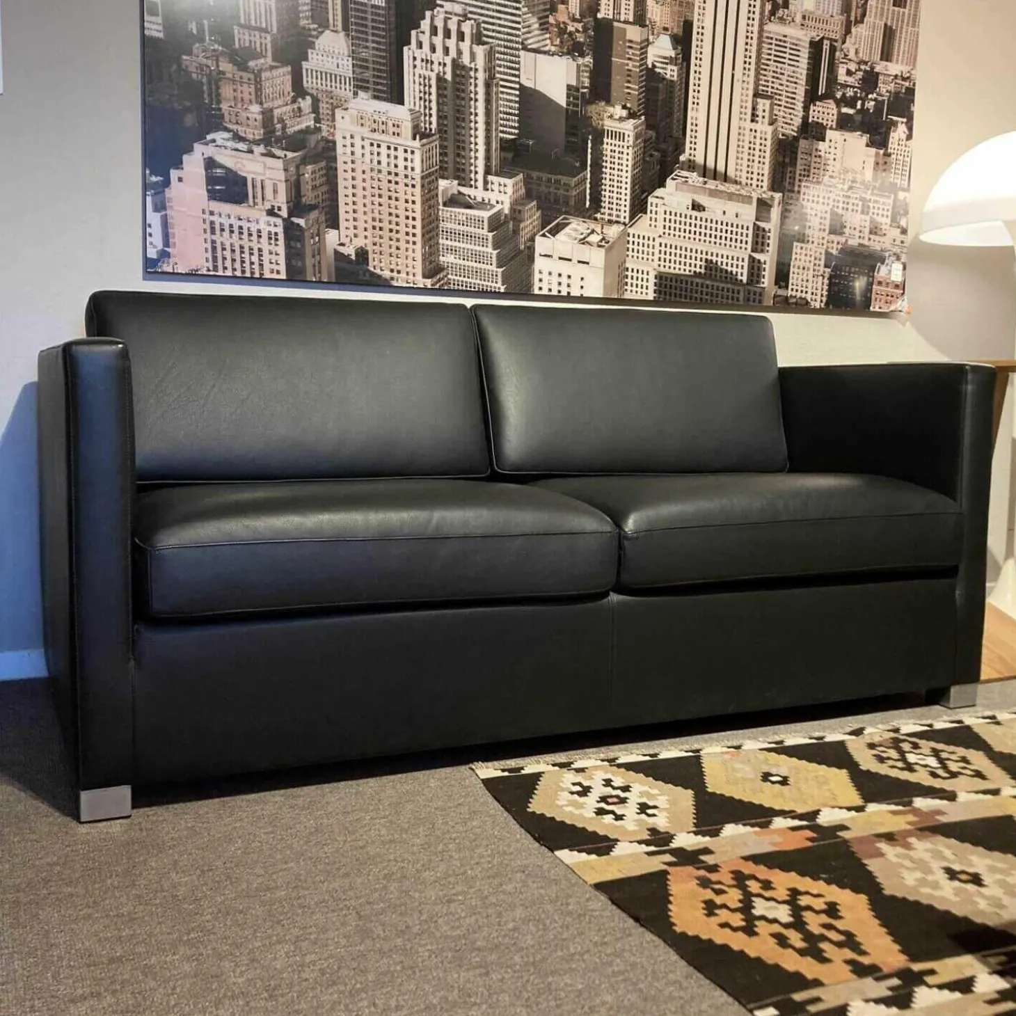 Sofa Metro Leder Toro Ebenholz Schwarz