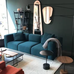 Sofa Mex-Hi Stoff Look Ottavio Col.98/5313L019 Grün mit 2 Kissen