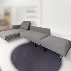 Sofa mit Longchair Cube Air Stoff Cooper BW1779-191 Grau