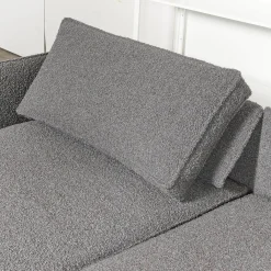 Sofa mit Longchair Cube Air Stoff Cooper BW1779-191 Grau