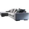 Sofa mit Longchair in Stoff Linea 11 Acqua Blau Grau