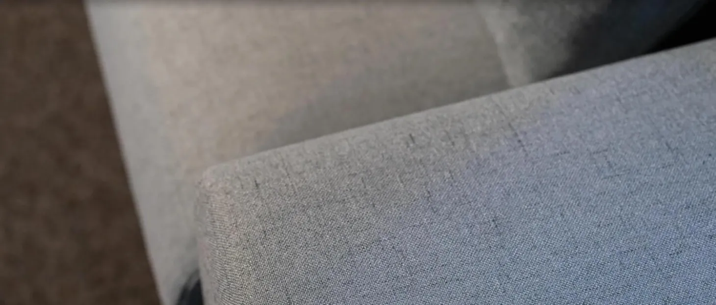 Sofa mit Longchair in Stoff Linea 11 Acqua Blau Grau