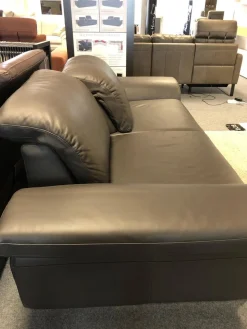 Sofa Modell 15651 Leder Z 7155 Zartbitter Braun Füße Chrom