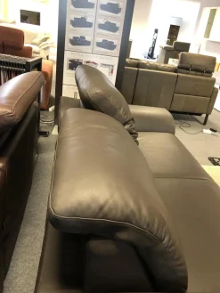 Sofa Modell 15651 Leder Z 7155 Zartbitter Braun Füße Chrom