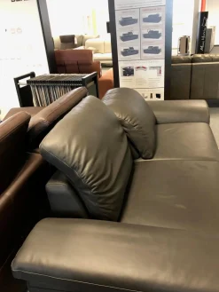 Sofa Modell 15651 Leder Z 7155 Zartbitter Braun Füße Chrom