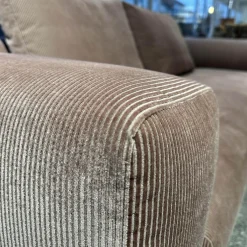 Sofa Moss Stoff 9075 Altrose Rosa Fuß Verchromt mit Hocker