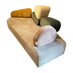 Sofa Mosspink Stoff 4401 92 Grau 75 Gelb 45 Creme 35 Grün 80 Rosa Füße Eiche Dunkel Geölt