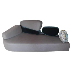 Sofa Mosspink Stoff 4476 95 Schurwolle Grau Füße Aluminium Rund Inklusive 5 Kissen