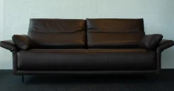 Sofa Nido Bezug Leder Sierra Braun Mit 2 Verstellbaren Rückenkissen Inkusive 2 Armkissen