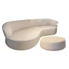 Sofa Nimbo Stoff BW 1775 676 Queen Weiß Beige Inklusive Hocker Nimbo