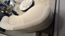 Sofa Nimbo Stoff BW 1775 676 Queen Weiß Beige Inklusive Hocker Nimbo