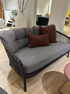Sofa Ocean Large Polsterbezug Stoff Dark Grey Grau Gestell Aluminium Dark Grey Und Soft Rope Dark Grey Grau Inklusive Kissen