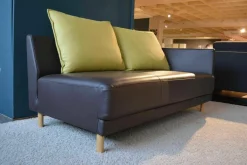 Sofa Onda Leder 38.556 Schokoladenbraun mit 2 Kissen