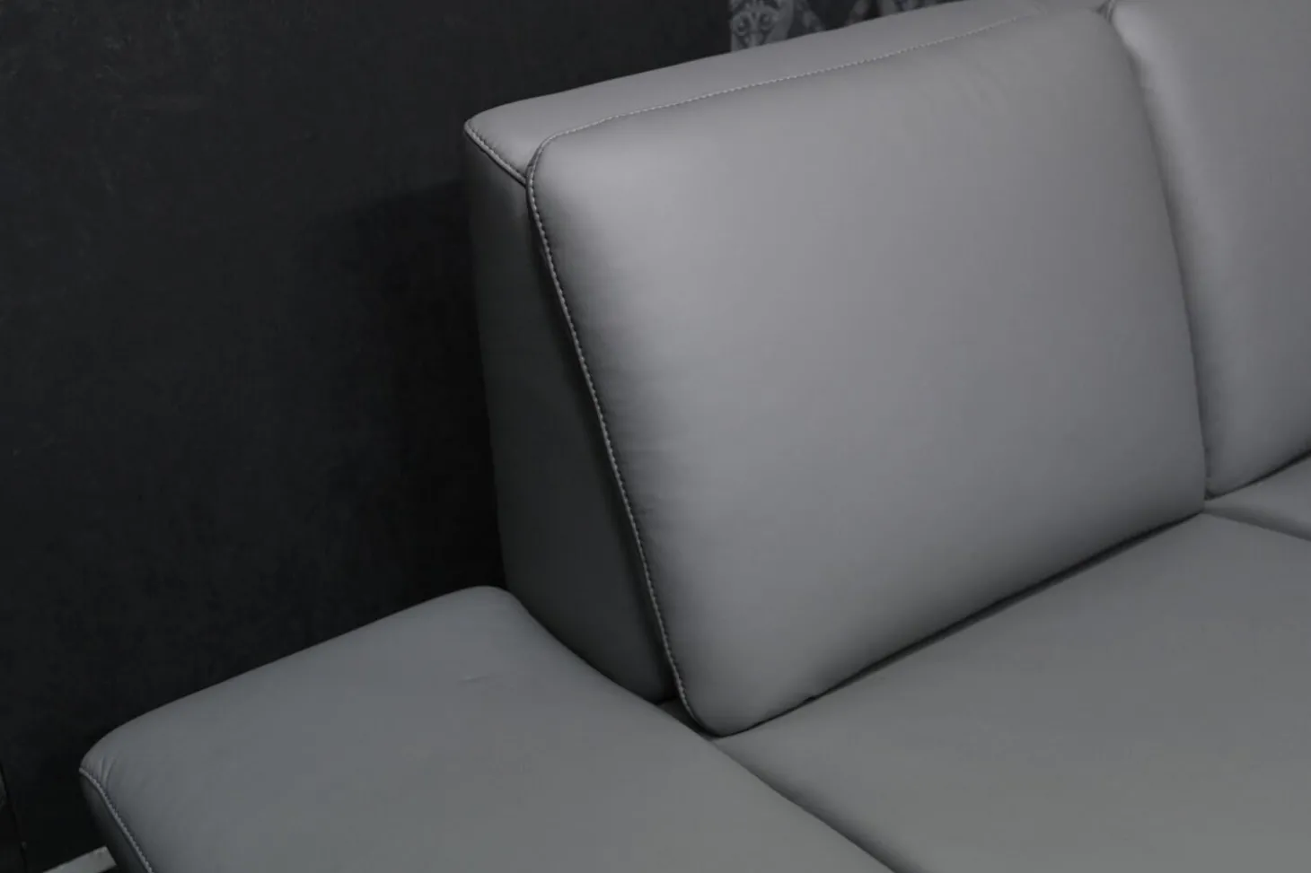 Sofa Orion Aurelia Leder Dolcia Steingrau