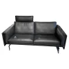 Sofa Panama 400 Bezug Leder K 250 100 Black Schwarz Rohrkufe Hochglanz Mit Kopfstütze