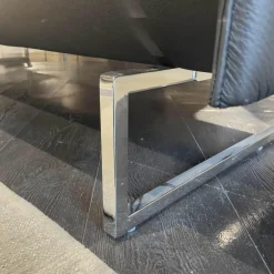 Sofa Panama 400 Bezug Leder K 250 100 Black Schwarz Rohrkufe Hochglanz Mit Kopfstütze