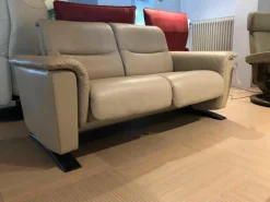 Sofa Panorama Zweisitzer Leder Beige