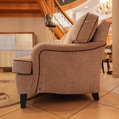 Sofa Passion Bezug Stoff Cam Emilia Beige Mehrfarbig Grau Keder Schwarz Holzfüße Eckig Ohne Rollen