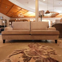 Sofa Passion Bezug Stoff Cam Emilia Beige Mehrfarbig Grau Keder Schwarz Holzfüße Eckig Ohne Rollen