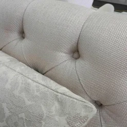 Sofa Passion Mit Heftung Musterstoff A 105 Mit 3 Kissen Grau