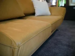 Sofa Phoenix Leder C-Revolution Mustard Plateau Wildeiche mit Drehstop