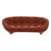 Sofa Ploum 3 Sitzer Hochlehner Stoff Gentle FR Rouille Rot Braun Gestell Stahl Füße Bezogen