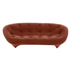 Sofa Ploum 3 Sitzer Hochlehner Stoff Gentle FR Rouille Rot Braun Gestell Stahl Füße Bezogen