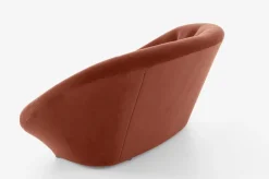 Sofa Ploum 3 Sitzer Hochlehner Stoff Gentle FR Rouille Rot Braun Gestell Stahl Füße Bezogen