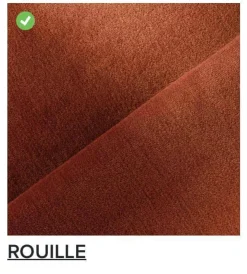 Sofa Ploum 3 Sitzer Hochlehner Stoff Gentle FR Rouille Rot Braun Gestell Stahl Füße Bezogen