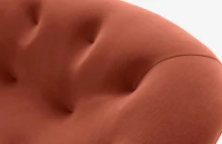 Sofa Ploum 3 Sitzer Hochlehner Stoff Gentle FR Rouille Rot Braun Gestell Stahl Füße Bezogen