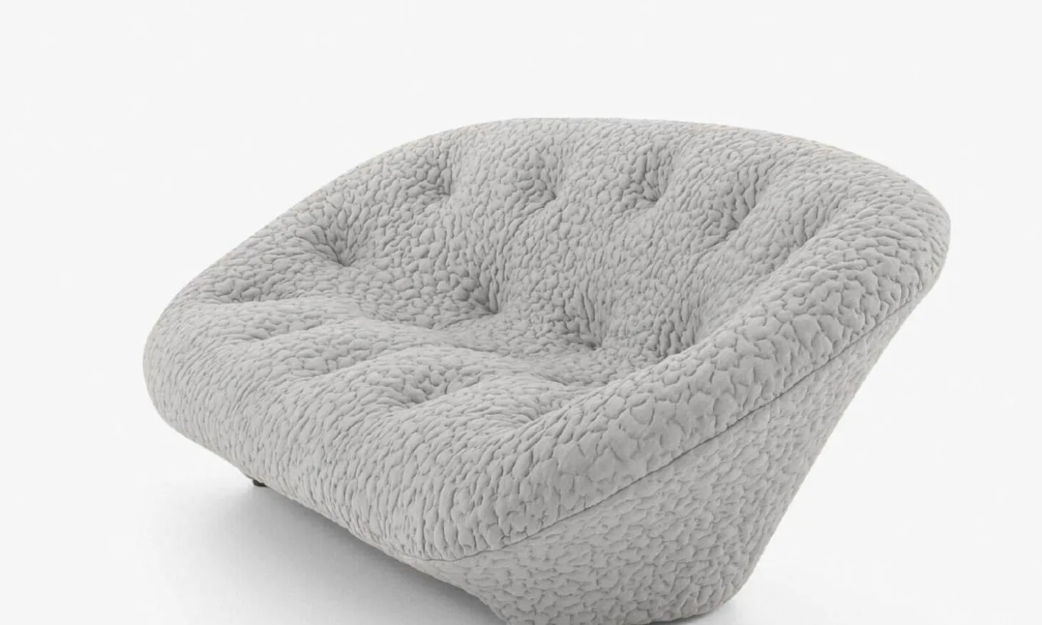 Sofa Ploum Großer 2 Sitzer Hochlehner Stretchstoff Moby FR Sable Grau Gestell Stahlrohr Füße Bezogen