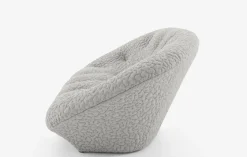 Sofa Ploum Großer 2 Sitzer Hochlehner Stretchstoff Moby FR Sable Grau Gestell Stahlrohr Füße Bezogen