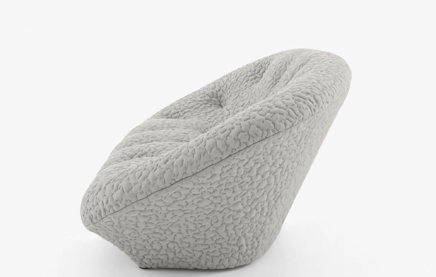 Sofa Ploum Großer 2 Sitzer Hochlehner Stretchstoff Moby FR Sable Grau Gestell Stahlrohr Füße Bezogen