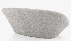 Sofa Ploum Großer 2 Sitzer Hochlehner Stretchstoff Moby FR Sable Grau Gestell Stahlrohr Füße Bezogen