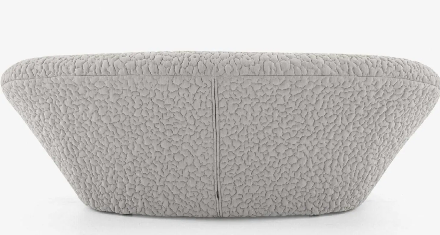 Sofa Ploum Großer 2 Sitzer Hochlehner Stretchstoff Moby FR Sable Grau Gestell Stahlrohr Füße Bezogen