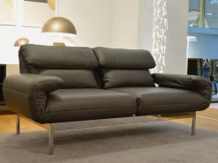 Sofa Plura L-SOB-BS 380/186 Leder 38.105 Graubraun mit Verstellfunktionen