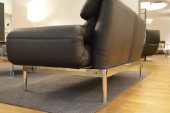 Sofa Plura L-SOB-BS 380/186 Leder 38.105 Graubraun mit Verstellfunktionen