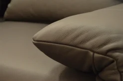 Sofa Plura L-SOB-BS 380/186 Leder 38.105 Graubraun mit Verstellfunktionen