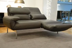 Sofa Plura L-SOB-BS 380/186 Leder 38.105 Graubraun mit Verstellfunktionen