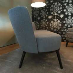 Sofa Polo Cocktail 107-3002 Stoff Caliente 04242 Farbe 700 Grau Gestell Eiche Schwarz