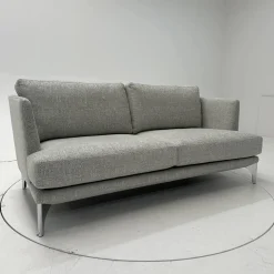 Sofa Polo Living 2 80 Bezug Stoff Modena BW1761-282 Grau Füße Aus Edelstahl