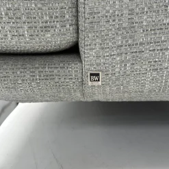 Sofa Polo Living 2 80 Bezug Stoff Modena BW1761-282 Grau Füße Aus Edelstahl